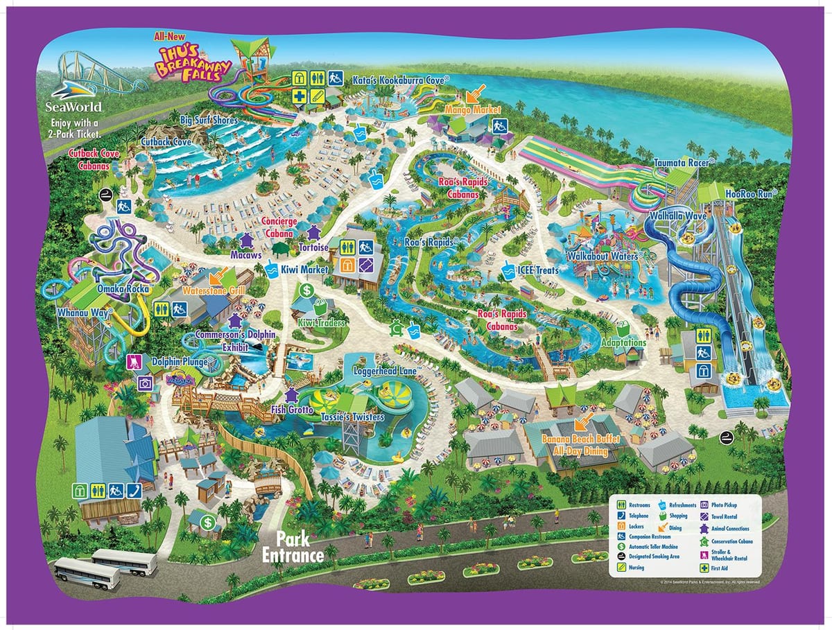 નકશો Aquatica ઓર્લાન્ડો